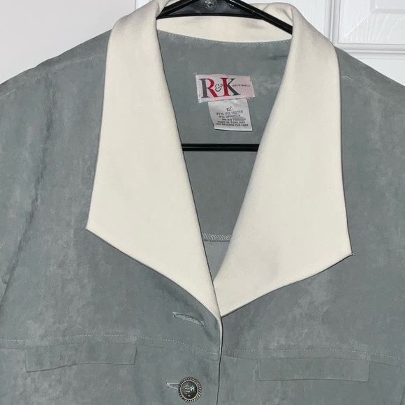 Vintage R&K Women's sage faux suede suit - Picture 5 of 8